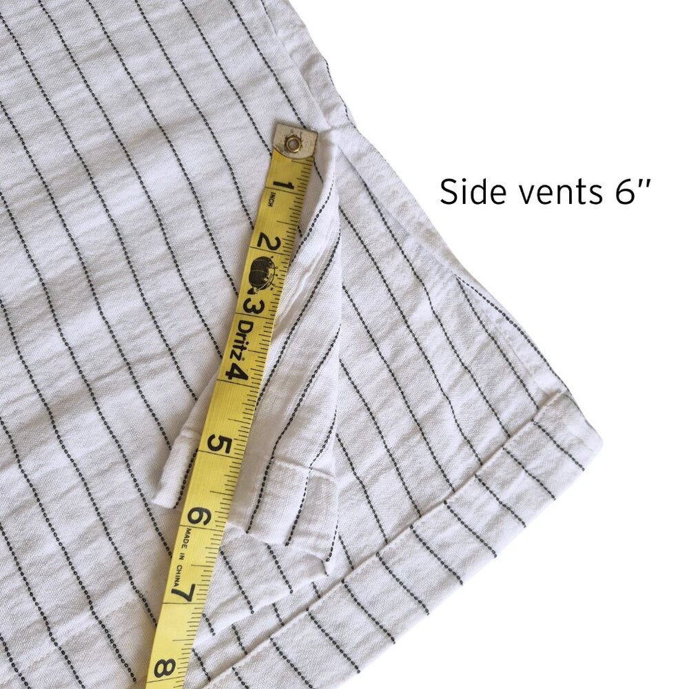 HEROES & DREAMERS Smocked Waist Wide Leg Cotton Blend Striped Pants Size L - Picture 11 of 12